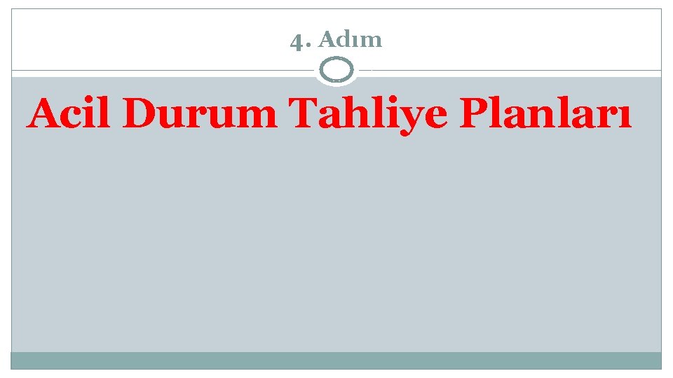 4. Adım Acil Durum Tahliye Planları 