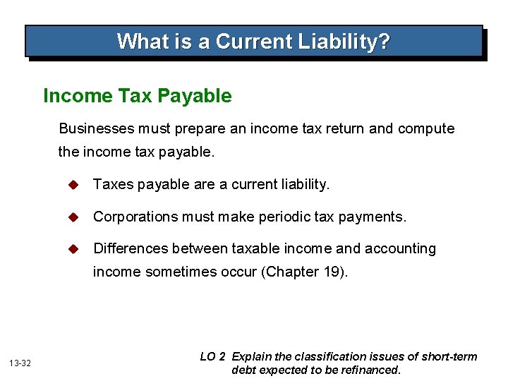 What is a Current Liability? Income Tax Payable Businesses must prepare an income tax