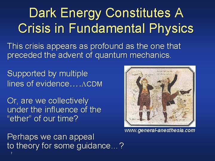 Dark Energy Constitutes A Crisis in Fundamental Physics This crisis appears as profound as