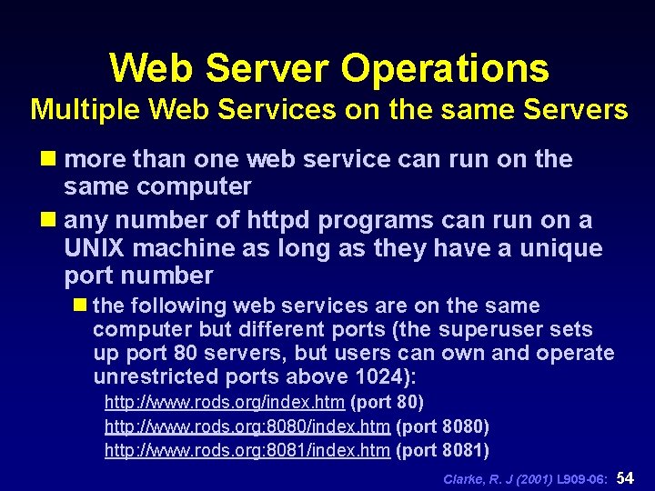 Web Server Operations Multiple Web Services on the same Servers n more than one