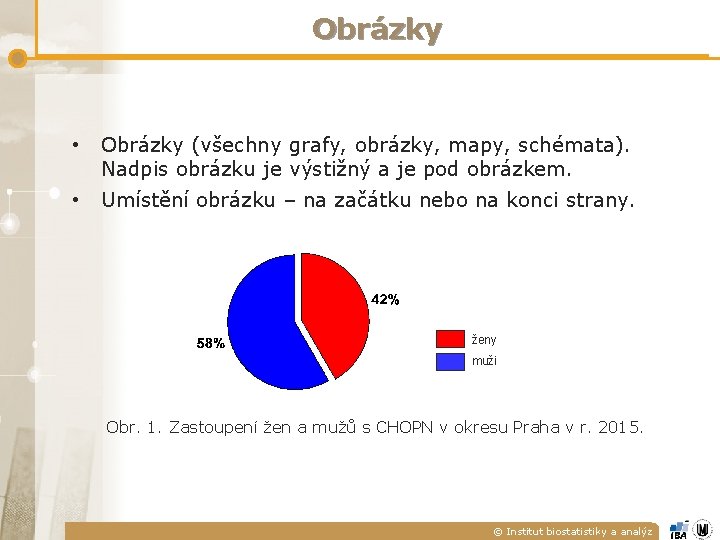 Obrázky • Obrázky (všechny grafy, obrázky, mapy, schémata). Nadpis obrázku je výstižný a je