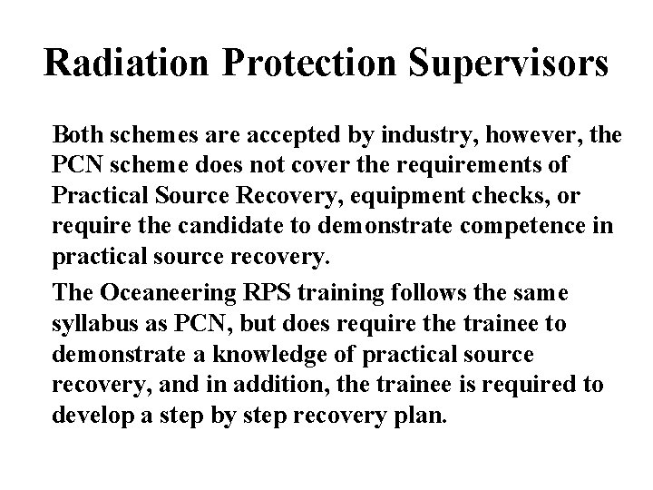 Radiation Safety Training Presented by Geoff Mason Training