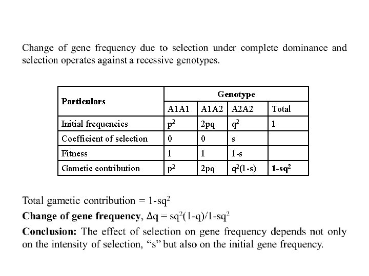  • Particulars Genotype A 1 A 1 A 1 A 2 A 2