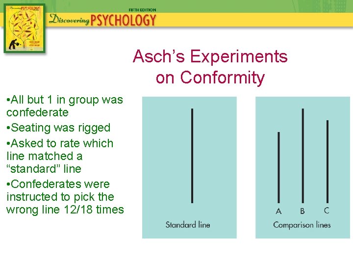 Asch’s Experiments on Conformity • All but 1 in group was confederate • Seating