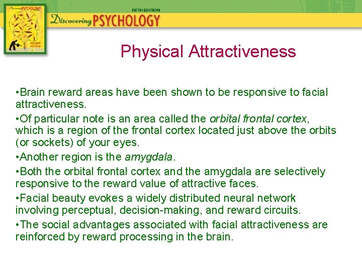 Physical Attractiveness • Brain reward areas have been shown to be responsive to facial