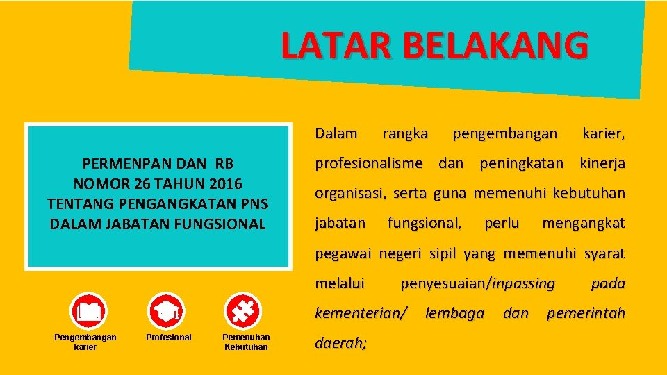 LATAR BELAKANG Dalam PERMENPAN DAN RB NOMOR 26 TAHUN 2016 TENTANG PENGANGKATAN PNS DALAM