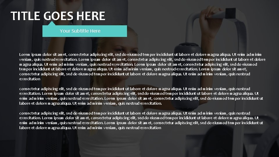 TITLE GOES HERE Your Subtitle Here Lorem ipsum dolor sit amet, consectetur adipiscing elit,