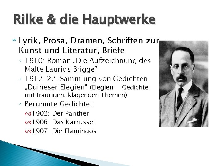 Rilke & die Hauptwerke Lyrik, Prosa, Dramen, Schriften zur Kunst und Literatur, Briefe ◦ Rilke & die Hauptwerke Lyrik, Prosa, Dramen, Schriften zur Kunst und Literatur, Briefe ◦