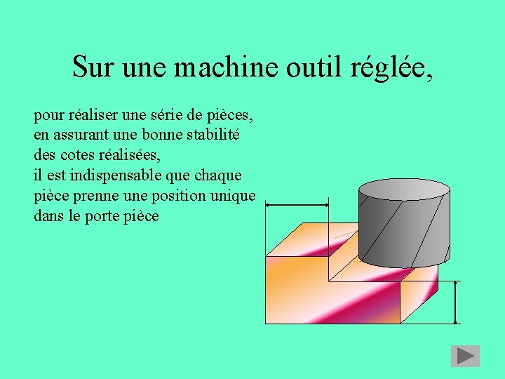 Sur une machine outil réglée, pour réaliser une série de pièces, en assurant une Sur une machine outil réglée, pour réaliser une série de pièces, en assurant une