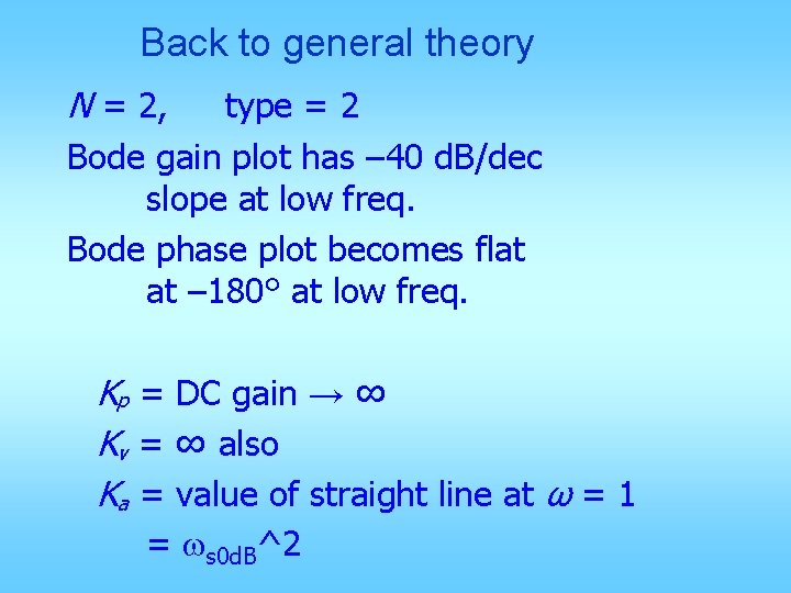Back to general theory N = 2, type = 2 Bode gain plot has Back to general theory N = 2, type = 2 Bode gain plot has
