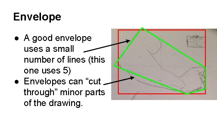 Envelope ● A good envelope uses a small number of lines (this one uses