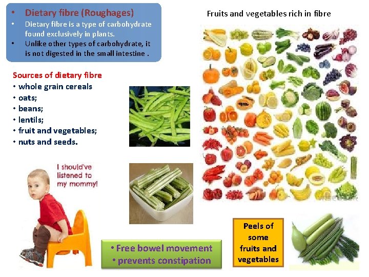  • Dietary fibre (Roughages) • • Dietary fibre is a type of carbohydrate