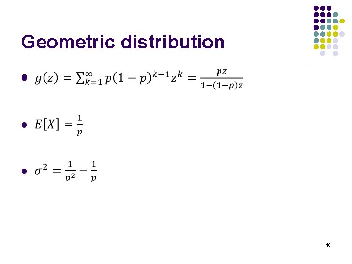 Geometric distribution l 18 