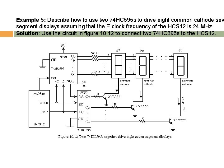 Example 5: Describe how to use two 74 HC 595 s to drive eight