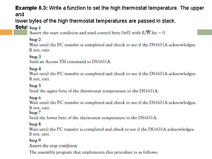 Example 8. 3: Write a function to set the high thermostat temperature. The upper