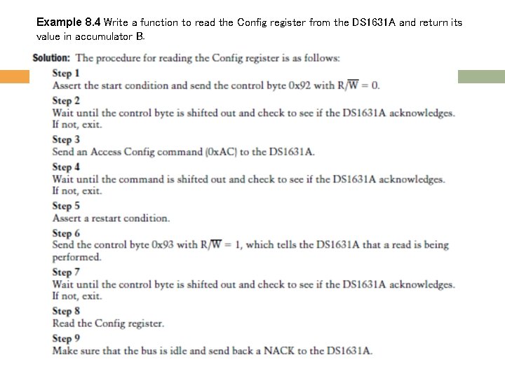 Example 8. 4 Write a function to read the Config register from the DS