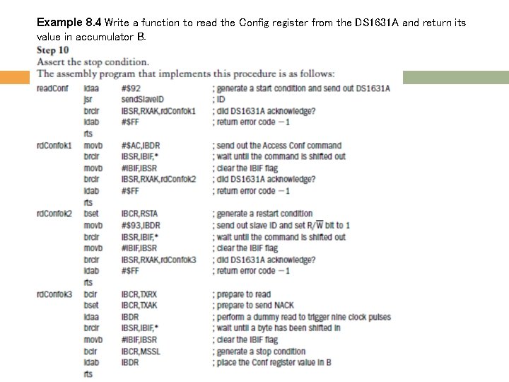 Example 8. 4 Write a function to read the Config register from the DS