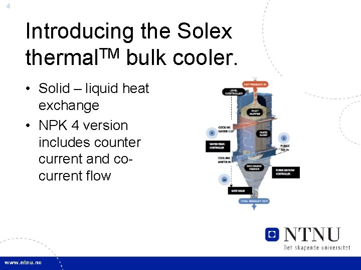 4 Introducing the Solex thermal. TM bulk cooler. • Solid – liquid heat exchange