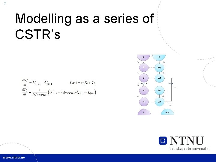 7 Modelling as a series of CSTR’s 