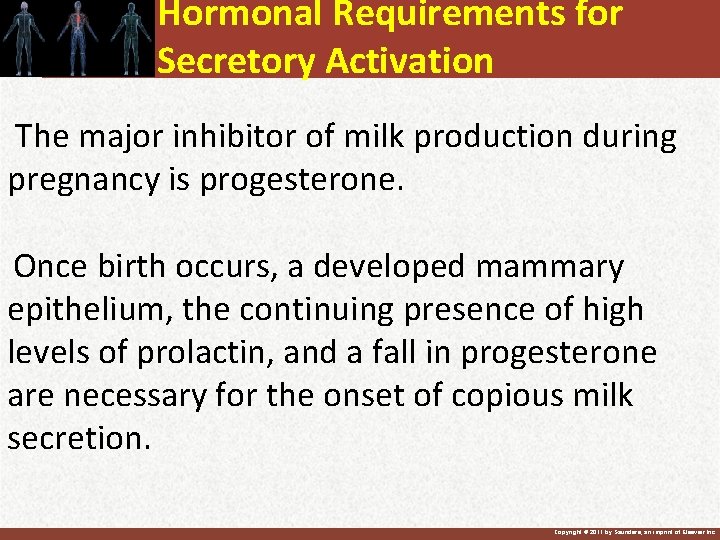 Hormonal Requirements for Secretory Activation The major inhibitor of milk production during pregnancy is