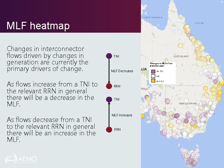 MLF heatmap Changes in interconnector flows driven by changes in generation are currently the