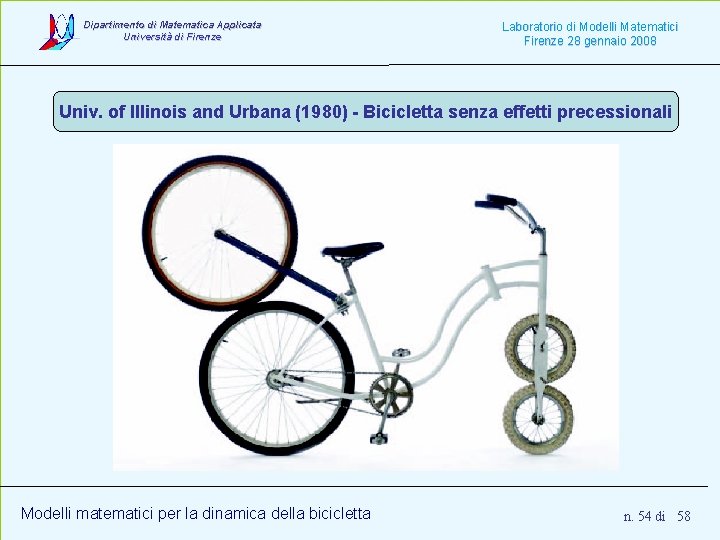 Dipartimento di Matematica Applicata Università di Firenze Laboratorio di Modelli Matematici Firenze 28 gennaio