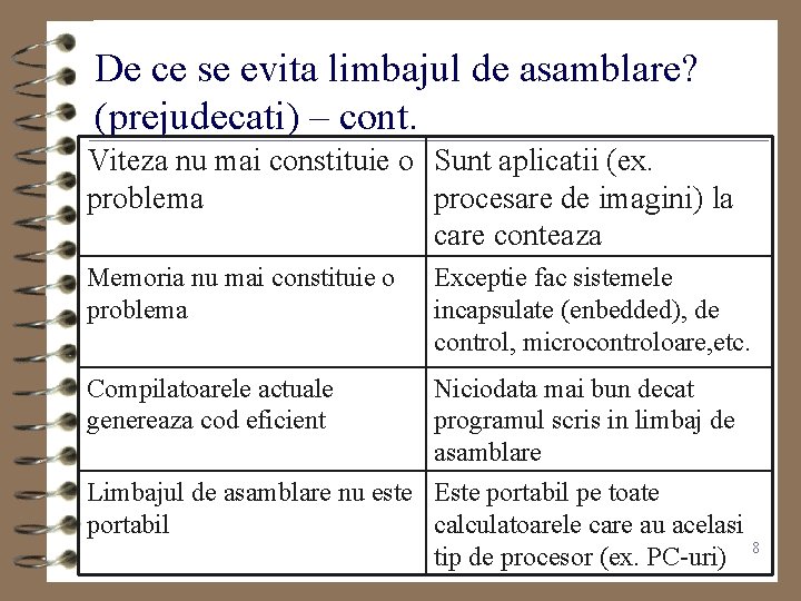 De ce se evita limbajul de asamblare? (prejudecati) – cont. Viteza nu mai constituie