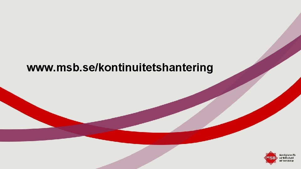 www. msb. se/kontinuitetshantering 