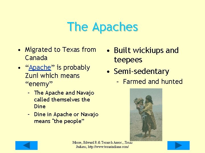 The Apaches • Migrated to Texas from Canada • “Apache” is probably Zuni which
