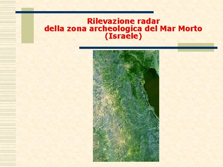 Rilevazione radar della zona archeologica del Mar Morto (Israele) 