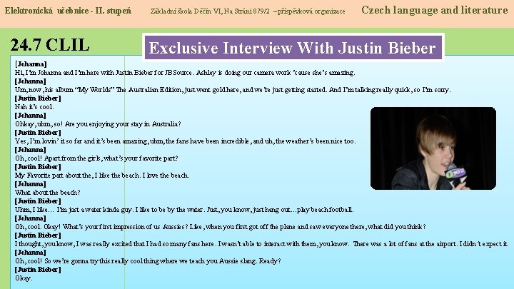 Elektronická učebnice - II. stupeň 24. 7 CLIL Základní škola Děčín VI, Na Stráni