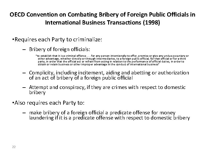 OECD Convention on Combating Bribery of Foreign Public Officials in International Business Transactions (1998)