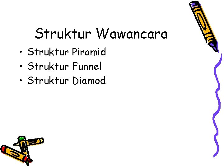 Struktur Wawancara • Struktur Piramid • Struktur Funnel • Struktur Diamod 