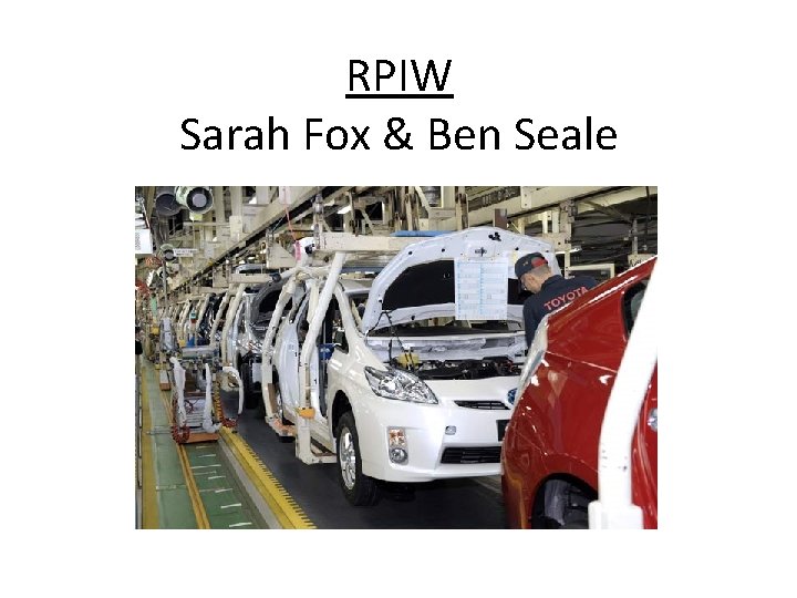 RPIW Sarah Fox & Ben Seale 