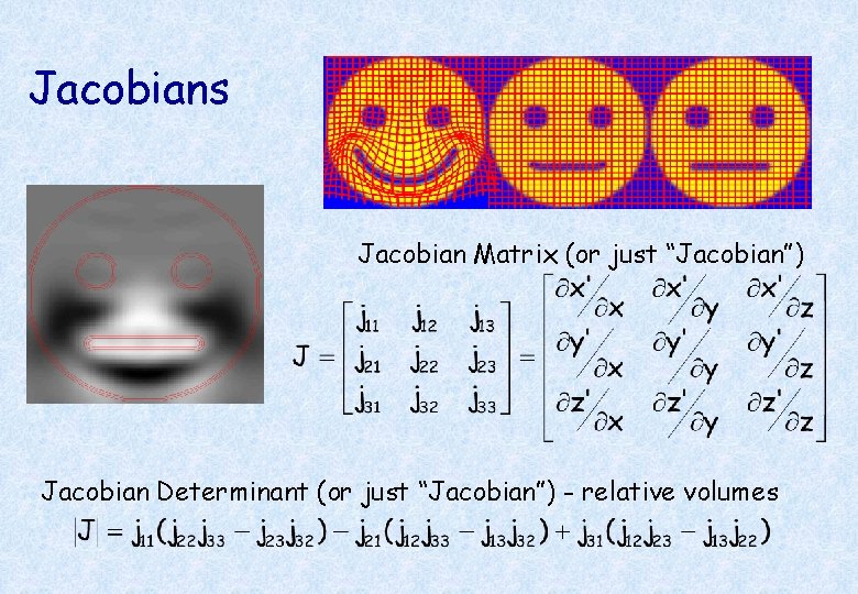 Jacobians Jacobian Matrix (or just “Jacobian”) Jacobian Determinant (or just “Jacobian”) - relative volumes
