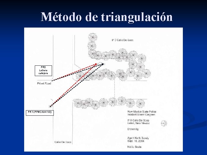 Método de triangulación PR 2 Letrero callejero PR 1 (PP#CAA 4 1/2) 