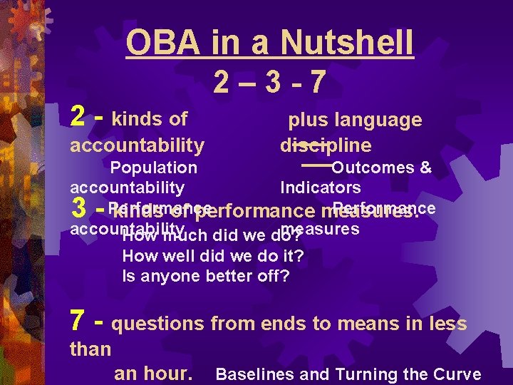 OBA in a Nutshell 2 – 3 - 7 2 - kinds of plus