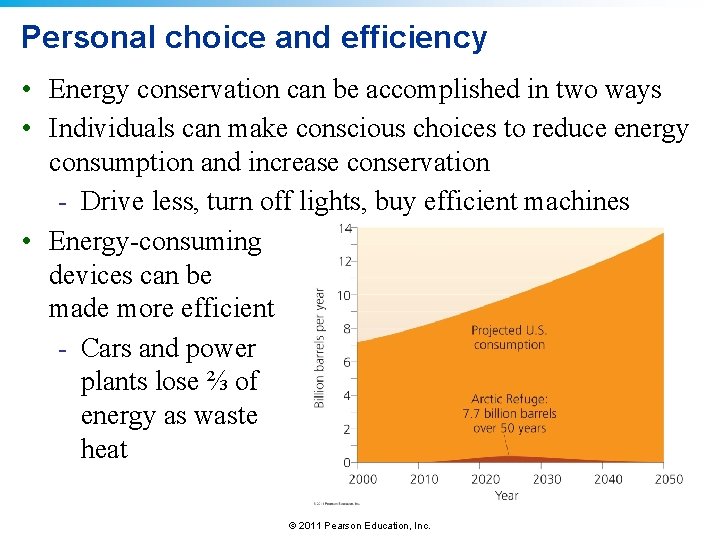 Personal choice and efficiency • Energy conservation can be accomplished in two ways •