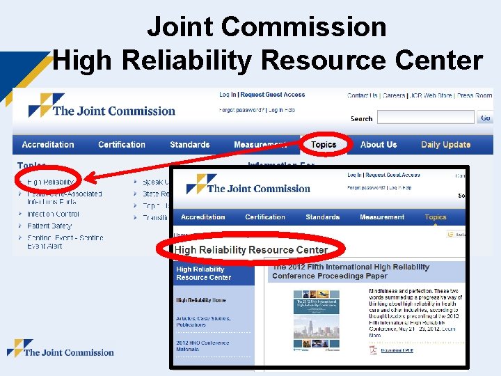 Joint Commission High Reliability Resource Center 