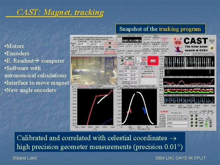 CAST: Magnet, tracking Snapshot of the tracking program • Motors • Encoders • E.