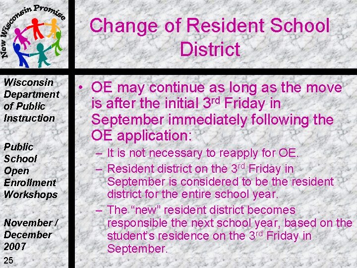 Change of Resident School District Wisconsin Department of Public Instruction Public School Open Enrollment