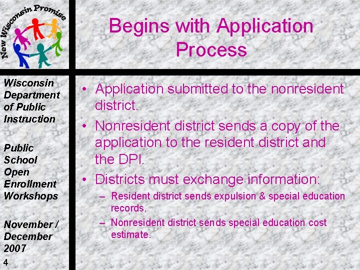 Begins with Application Process Wisconsin Department of Public Instruction Public School Open Enrollment Workshops