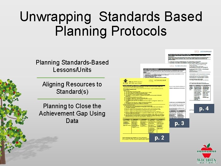 Unwrapping Standards Based Planning Protocols Planning Standards-Based Lessons/Units Aligning Resources to Standard(s) Planning to