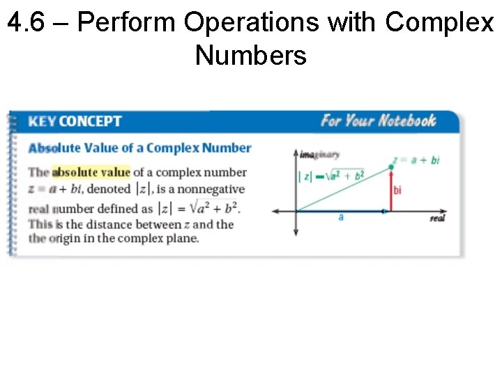4. 6 – Perform Operations with Complex Numbers 