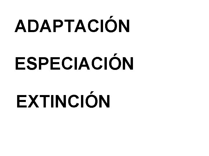 ADAPTACIÓN ESPECIACIÓN EXTINCIÓN 