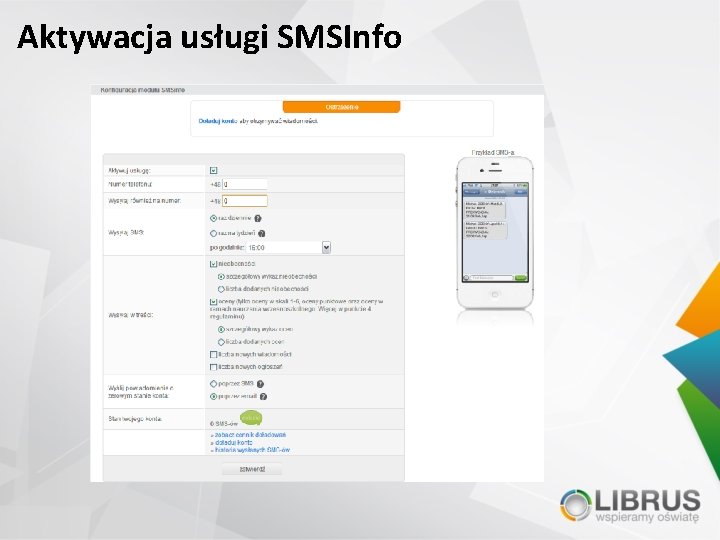Aktywacja usługi SMSInfo 