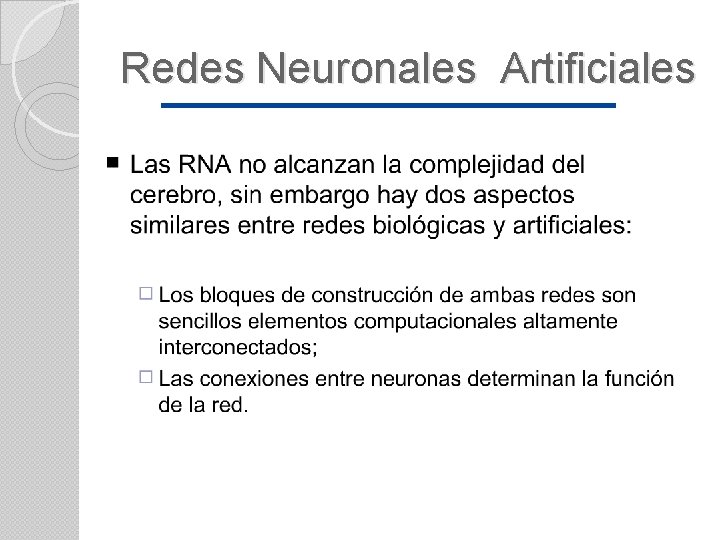 Redes Neuronales Artificiales 
