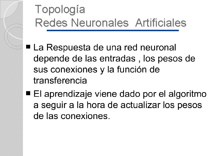 Topología Redes Neuronales Artificiales 