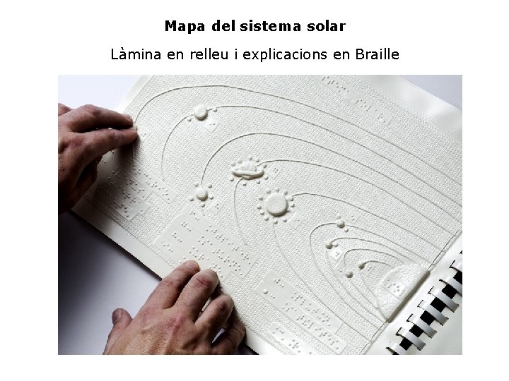 Mapa del sistema solar Làmina en relleu i explicacions en Braille 