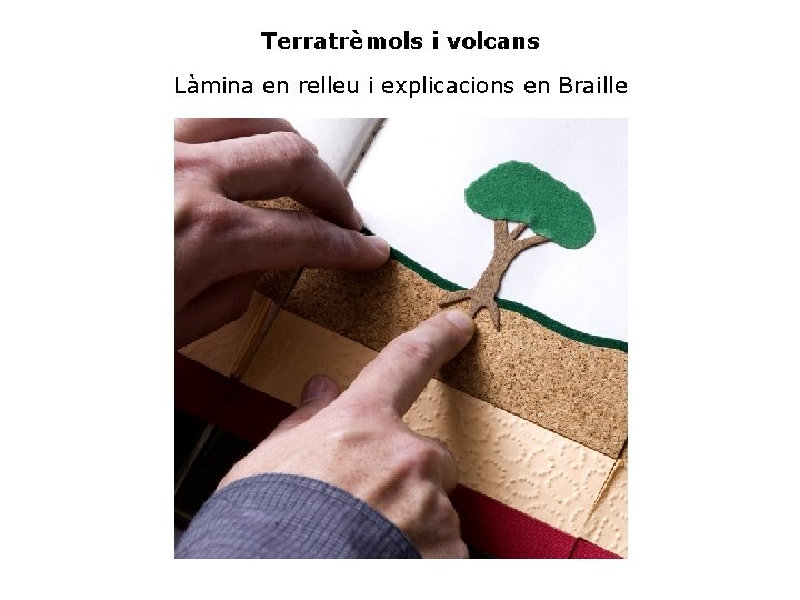 Terratrèmols i volcans Làmina en relleu i explicacions en Braille 